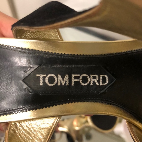 Tom Ford Black and Gold Sandals 39 - Picture 7 of 10